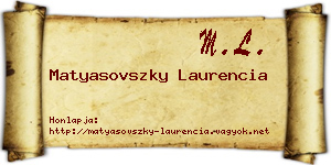Matyasovszky Laurencia névjegykártya